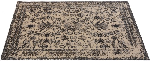 DYWAN W ORNAMENTALNY WZÓR 180 X120 CM - CZARNY