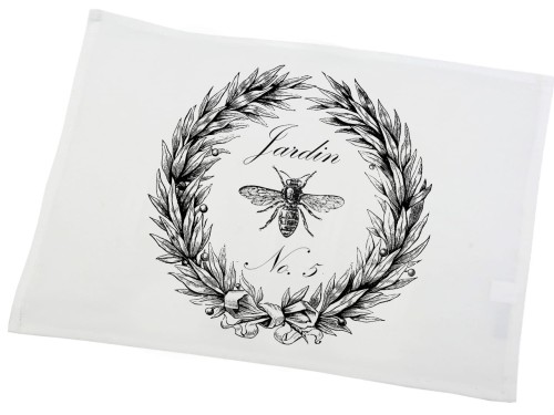 SERWETY NA STÓŁ / PODKŁADKI POD TALERZE 2 SZT. JARDIN (PSZCZOŁA) FRENCH HOME – BIAŁE