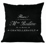 PODUSZKA OZDOBNA MADAME BOILEVE FRENCH HOME - CZARNA