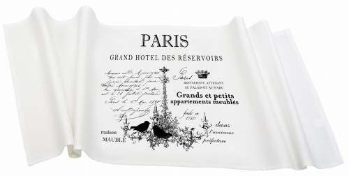 BIEŻNIK NA STÓŁ PARIS FRENCH HOME 34X105  CM - BIAŁY