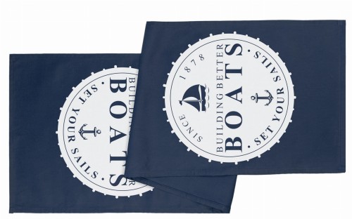 BIEŻNIK NA STÓŁ BOATS FRENCH HOME 40X145 CM - GRANATOWY