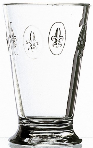 WYSOKIE SZKLANKI LONG DRINK FLEUR DE LYS (LILIJKA) LA ROCHERE 300 ML KOMPLET 6 SZT - TRANSPARENTNE