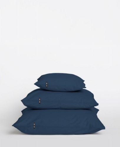 POSZEWKI NA PODUSZKI 2 SZT. 70X80 POŚCIEL PURE HOP DESIGN -  ZGASZONY GRANATOWY