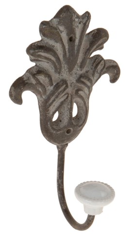 WIESZAK RUSTYKALNY METALOWY Z CERAMICZNĄ GAŁKĄ RUSTIC NR 2 - BRĄZOWY