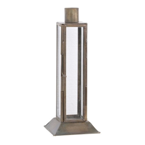 OTWIERANY SZKLANY ŚWIECZNIK CHIC ANTIQUE 19 CM - ANTYCZNY  ZŁOTY (STARY MOSIĄDZ)