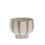 DONICZKA W PASKI / OSŁONKA NA KWIATY ANIVIA LENE BJERRE 12.3 CM - BIAŁO-BRĄZOWA (ZŁOTY BRĄZ)
