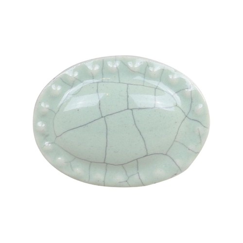 CERAMICZNA GAŁKA / UCHWYT MEBLOWY CHIC ANTIQUE - ZIELONA, OWALNA