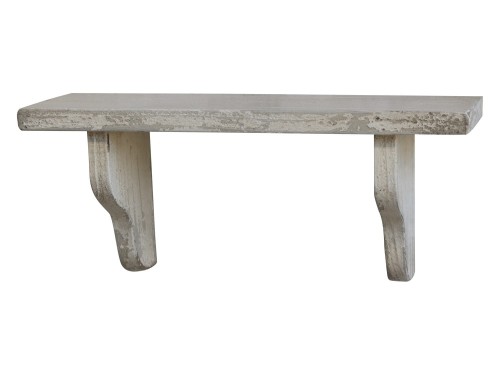 RUSTYKALNA DREWNIANA PÓŁKA ŚCIENNA CHIC ANTIQUE 39 CM  - ANTYCZNY KREMOWY