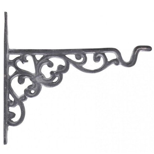 METALOWY WSPORNIK DO PÓŁKI  / PODPORA DO PÓŁEK CHIC ANTIQUE 17x23 CM - ANTYCZNY SZARY