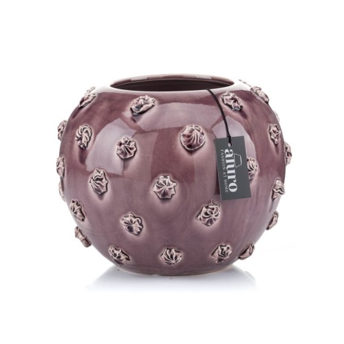 CERAMICZNY WAZON PULETTI  ALURO 20 CM - PASTELOWY RÓŻOWY  (LILA)