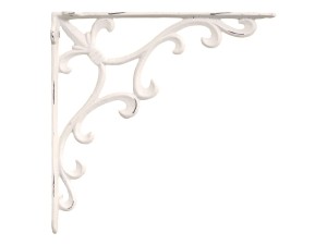 METALOWY WSPORNIK / PODPORA DO PÓŁKI CHIC ANTIQUE 25x25 CM - ANTYCZNY KREMOWY