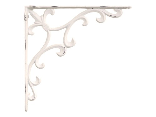 METALOWY WSPORNIK / PODPORA DO PÓŁKI CHIC ANTIQUE 25x25 CM - ANTYCZNY KREMOWY