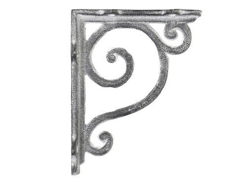 METALOWY WSPORNIK  DO PÓŁKI / PODPORA CHIC ANTIQUE 10x12,5 CM - ANTYCZNY SZARY
