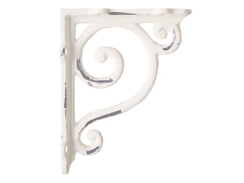 METALOWY WSPORNIK DO PÓŁKI / PODPORA CHIC ANTIQUE  12,5X10 CM - ANTYCZNY KREMOWY