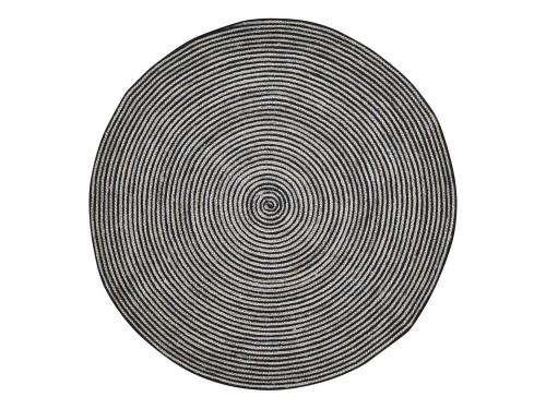 OKRĄGŁY DYWAN CHIC ANTIQUE 110 CM - NATURALNY I CZARNY, JUTOWY