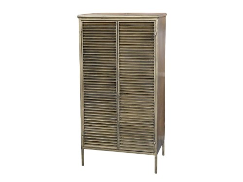 SZAFKA  Z LAMELOWYMI DRZWICZKAMI CHIC ANTIQUE 116 CM - ANTYCZNY  ZŁOTY (STARY MOSIĄDZ)
