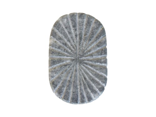 GAŁKA MARMUROWA/ UCHWYT MEBLOWY CHIC ANTIQUE 3,5  CM - RYFLOWANA, SZARA