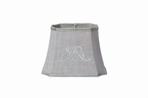 KLOSZ Z HAFTEM / ABAŻUR DO LAMPY STOJĄCEJ LENE BJERRE PLAIN LINEN 26X33 CM - JASNY SZARY