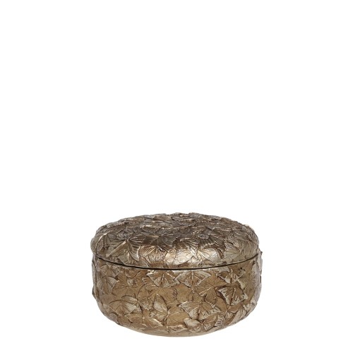 OZDOBNY POJEMNIK Z POKRYWKĄ WZÓR W MOTYLE CHIC ANTIQUE 7x11,5 CM - ANTYCZNY MOSIĄDZ