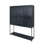 METALOWA WITRYNA Z TRZEMA DRZWICZKAMI CHIC ANTIQUE 175x140x39,5 CM – CZARNY