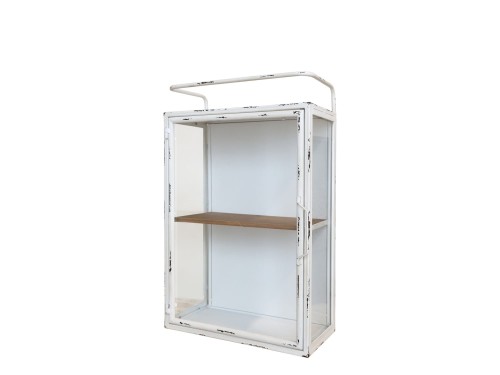 SZAFKA ŚCIENNA SZKANA Z PÓŁKĄ CHIC ANTIQUE 56 CM - ANTYCZNY KREMOWY