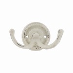 Metalowy podwójny wieszak ścienny Chic Antique 6x6 cm – kremowy