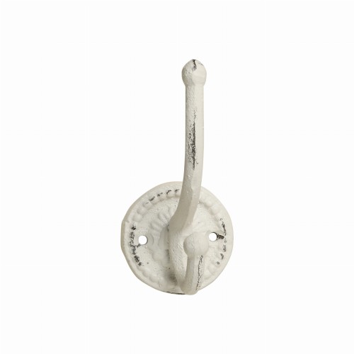 Żeliwny wieszak ścienny Chic Antique 13x6 cm – antyczny krem