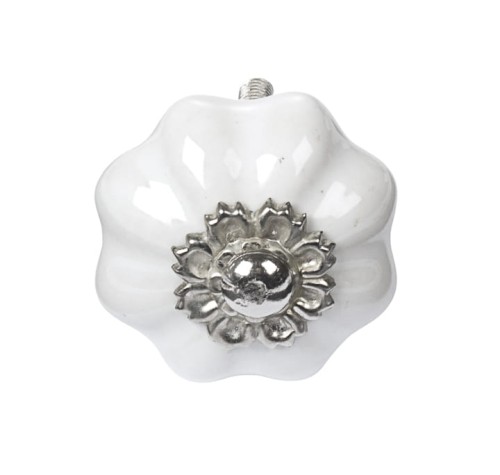 CERAMICZNA GAŁKA LENE BJERRE NR 5 / UCHWYT MEBLOWY - BIAŁA