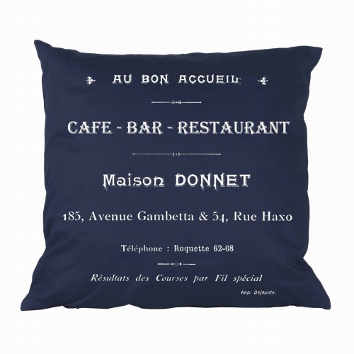 PODUSZKA DEKORACYJNA CAFE BAR RESTAURANT FRENCH HOME - GRANATOWA