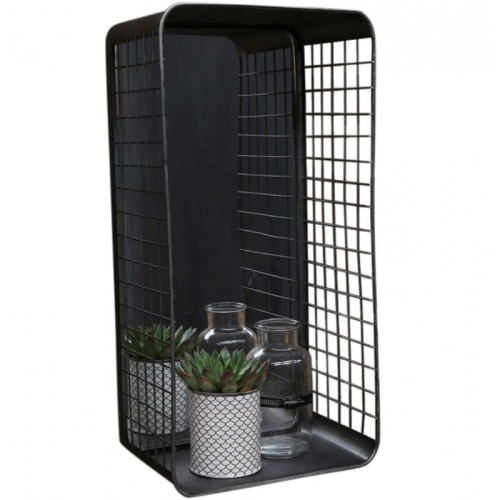 PÓŁKA ŚCIENNA Z LUSTREM FACTORY CHIC ANTIQUE - CZARNY