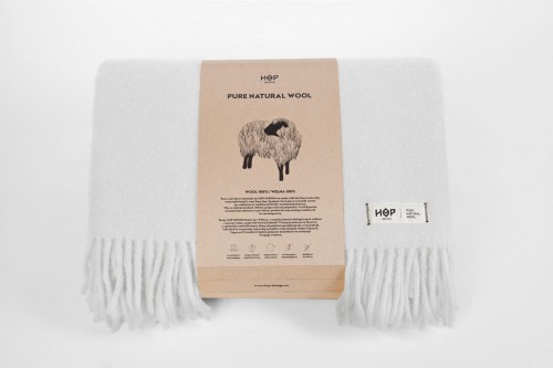 KOC WEŁNIANY YETI HOP DESIGN 145x205 CM - PERŁOWY BIAŁY