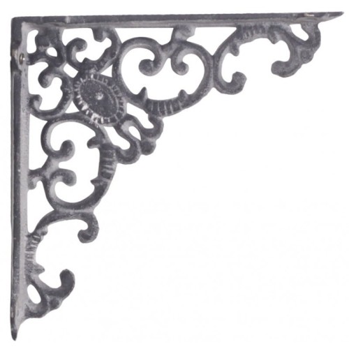 METALOWY WSPORNIK / PODPORA DO PÓŁKI CHIC ANTIQUE 19x20,5 CM -  ANTYCZNY GRAFITOWY