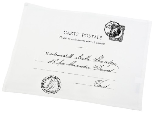 SERWETY NA STÓŁ / PODKŁADKI POD TALERZE 2 SZT. CARTE POSTALE FRENCH HOME – BIAŁE