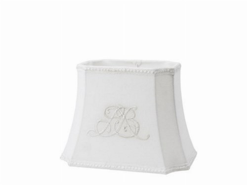 KLOSZ Z HAFTEM / ABAŻUR DO LAMPY STOJĄCEJ LENE BJERRE PLAIN LINEN 26X33 CM- ZŁAMANY BIAŁY