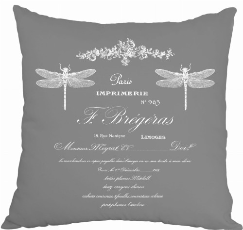 PODUSZKA DEKORACYJNA WAŻKI FRENCH HOME- SZARA