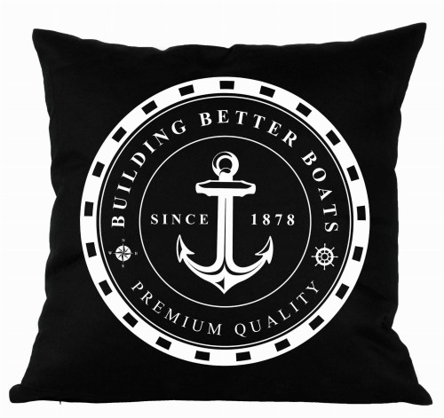 PODUSZKA OZDOBNA ANCHOR (KOTWICA) FRENCH HOME - CZARNA
