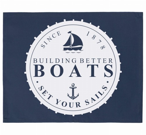 SERWETY NA STÓŁ / PODKŁADKI POD TALERZE  2 SZT.  BOATS FRENCH HOME – GRANATOWE, MARYNISTYCZNE