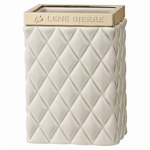 CERAMICZNY KUBEK / POJEMNIK PORTIA LENE BJERRE - BEŻOWY (CAMEL), ZŁOTY