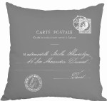 PODUSZKA DEKORACYJNA CARTE POSTALE FRENCH HOME - SZARA